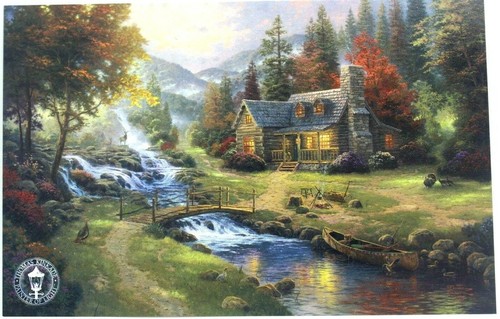 Thomas kinkade dealer postcard - kinkade,